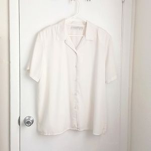 Womens Vintage OFF White Short Sleeve Top 2X